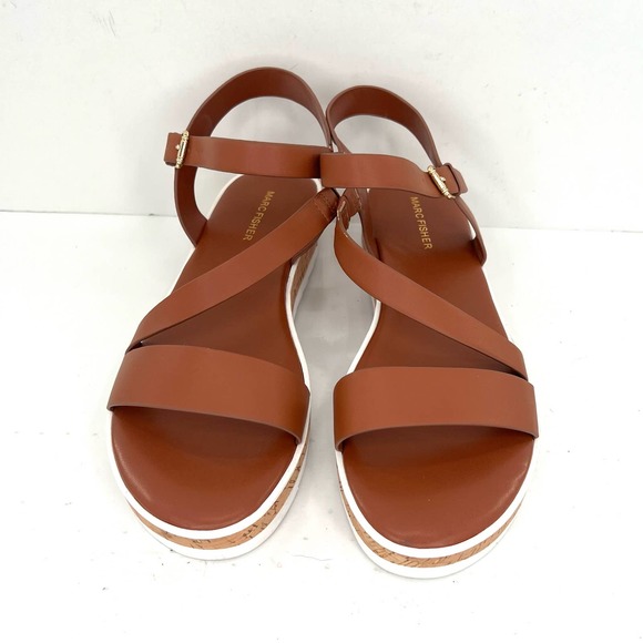 Marc Fisher Grandie Treaded Flatform Leather Sandals - Picture 2 of 7
